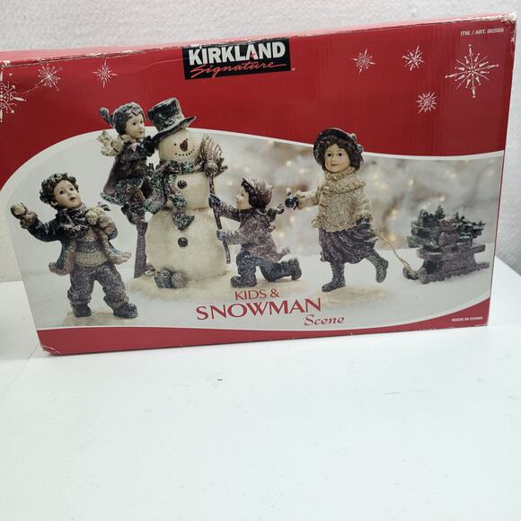 Kirkland Signature Kids and Snowman Scene 4 Piece Set Size...
